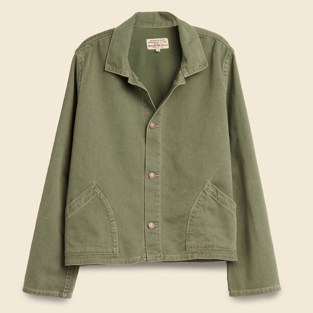 imogene + willie agnes jacket in military green | medium
